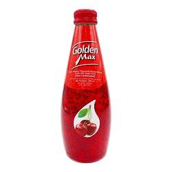 گلدن مکس نوشیدنی تخم شربتی آلبالو شیشه 290 میل